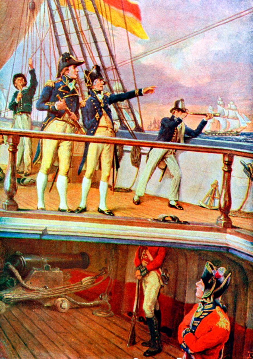 Slaget vid Trafalgar, 21 oktober 1805 av Unbekannt