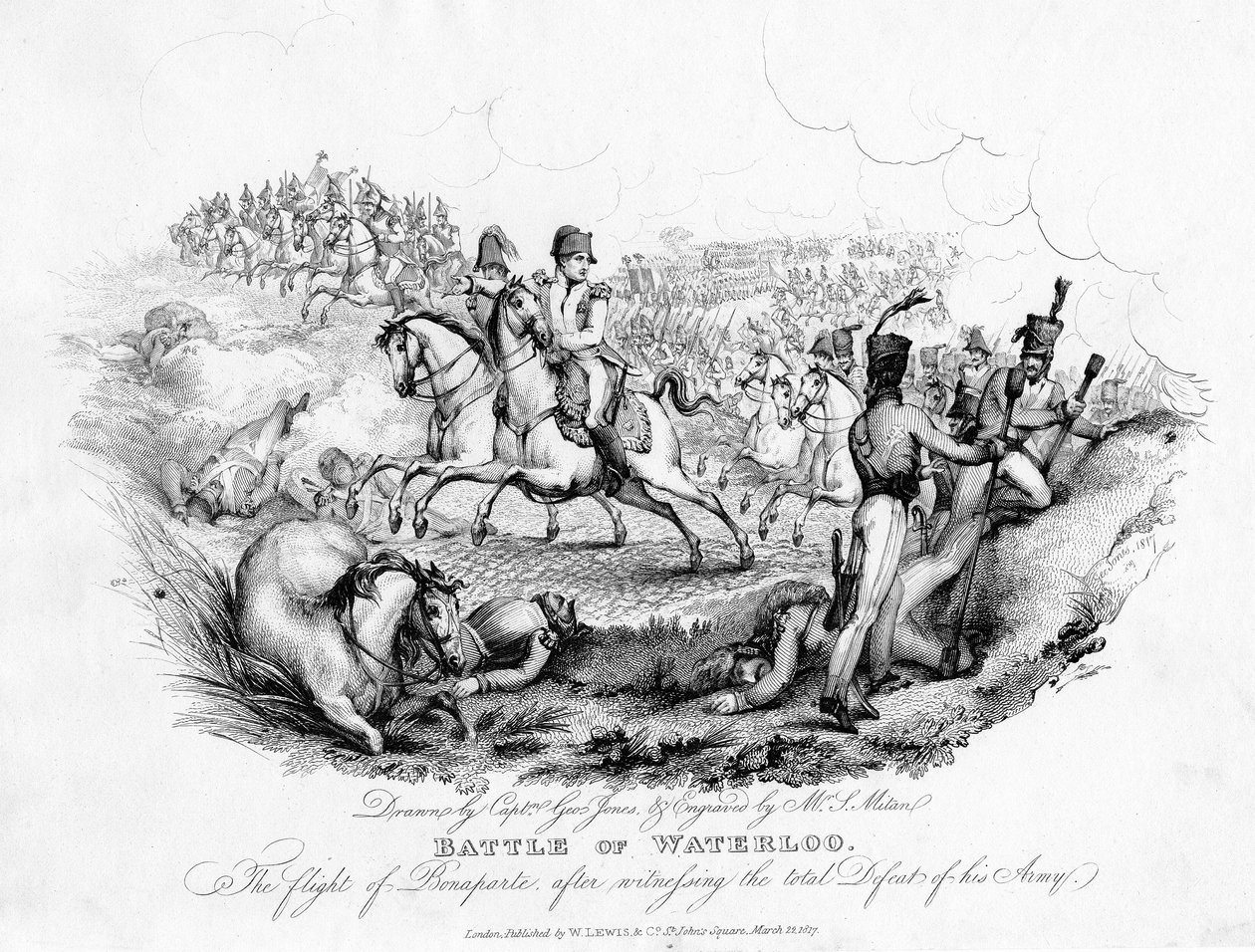 Slaget vid Waterloo, Belgien, 1815 1817 av Unbekannt