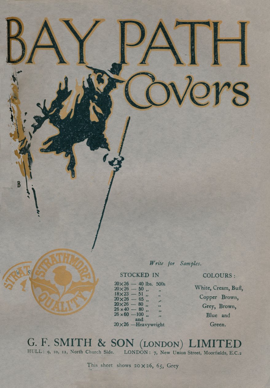 Bay Path Covers - G.F. Smith & Son London Limited-annons, 1919 av Unbekannt