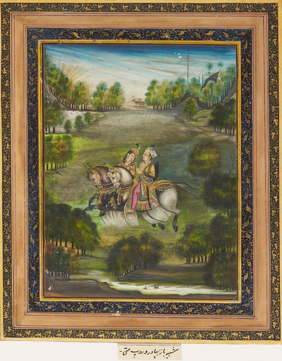 Baz Bahadur och Rupmati, c1820 av Unbekannt
