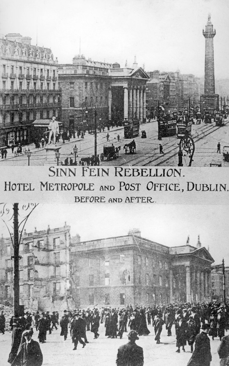 Före och efter, Anti-engelsk irländsk uppror, Dublin, maj 1916 av Unbekannt