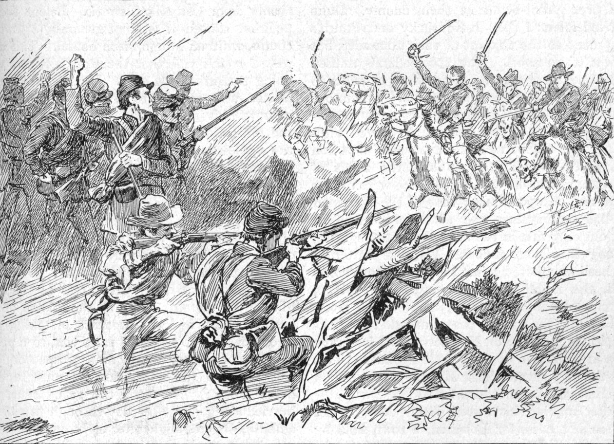 Bakom The Rough Breastworks Lay The Michigan Men, 1902 av Unbekannt