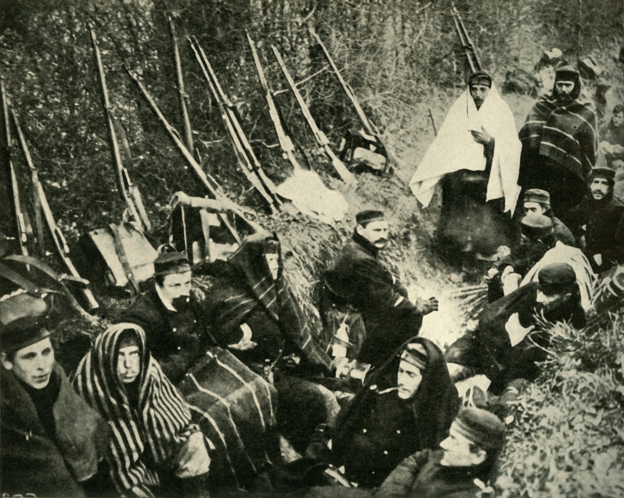 Belgiska soldater i skyttegravarna, första världskriget, 1914, c1920. av Unbekannt