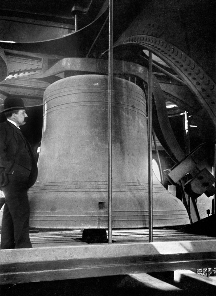 Klocka i tornet på Big Ben, Palace of Westminster, London, c1905 av Unbekannt