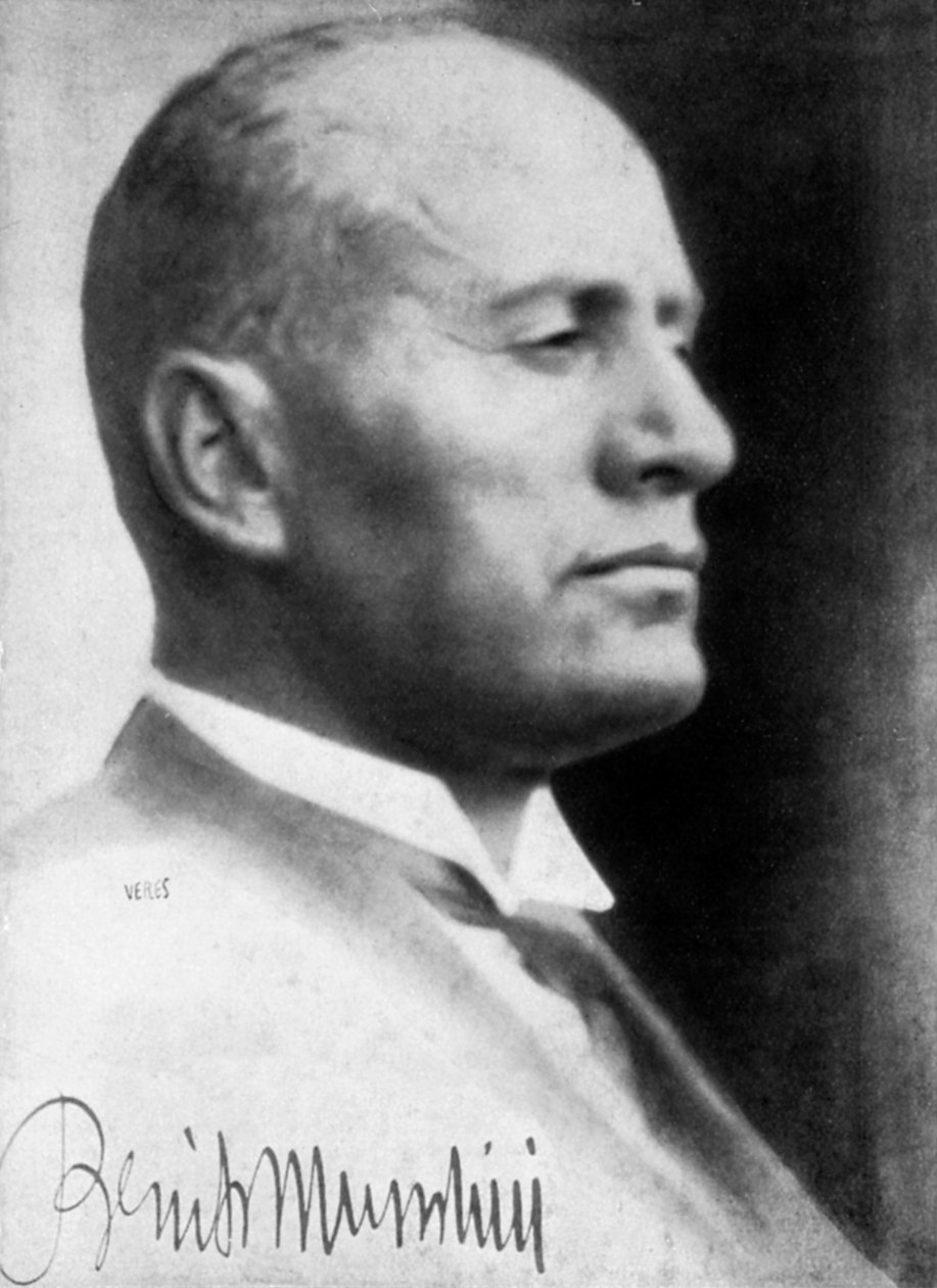 Benito Mussolini, italiensk fascistdiktator, ca 1930-talet av Unbekannt