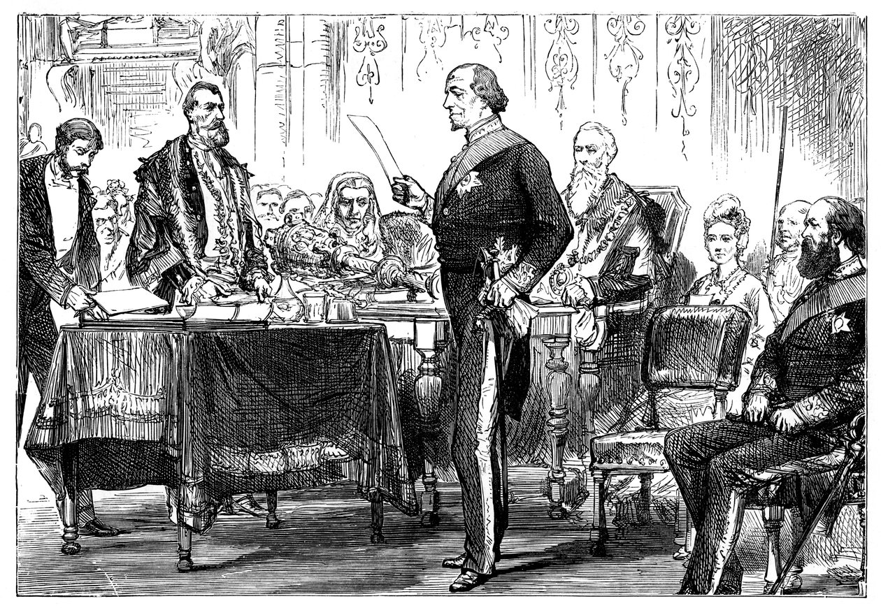 Benjamin Disraeli 1808-1881 fick Londons frihet, 1878 av Unbekannt