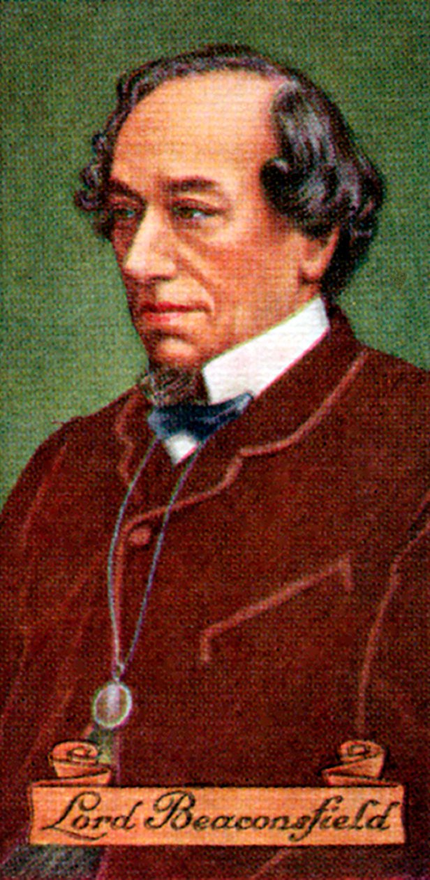 Benjamin Disraeli, Earl of Beaconsfield, hämtad från en serie cigarettkort, 1935 av Unbekannt