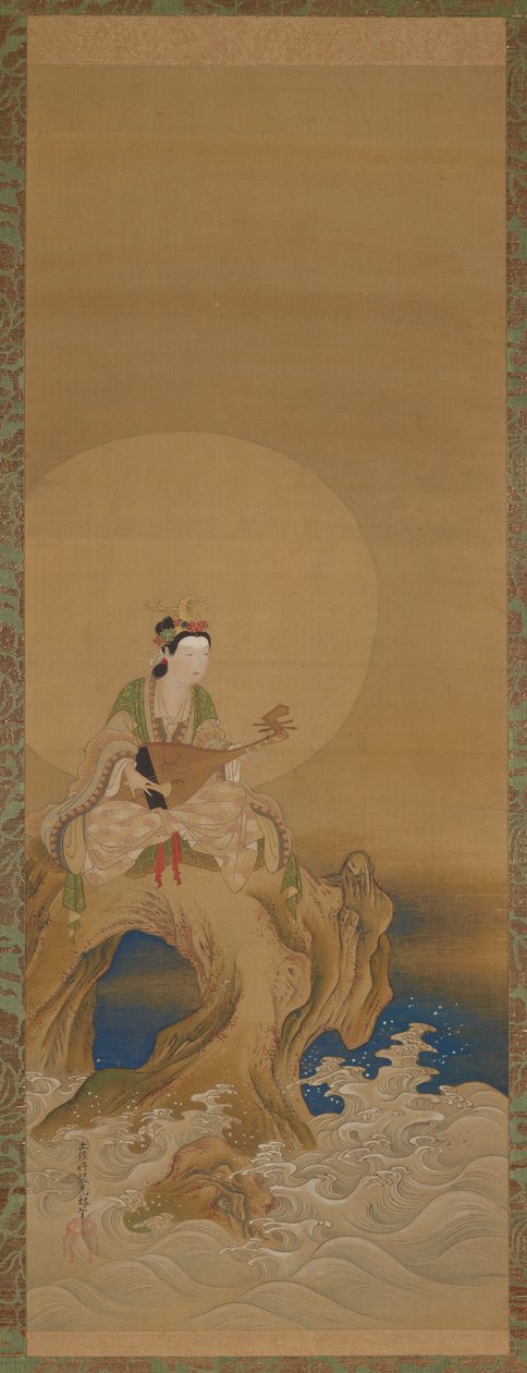 Benten på en klippa vid havet, Edo-period, 1700-tal. av Unbekannt