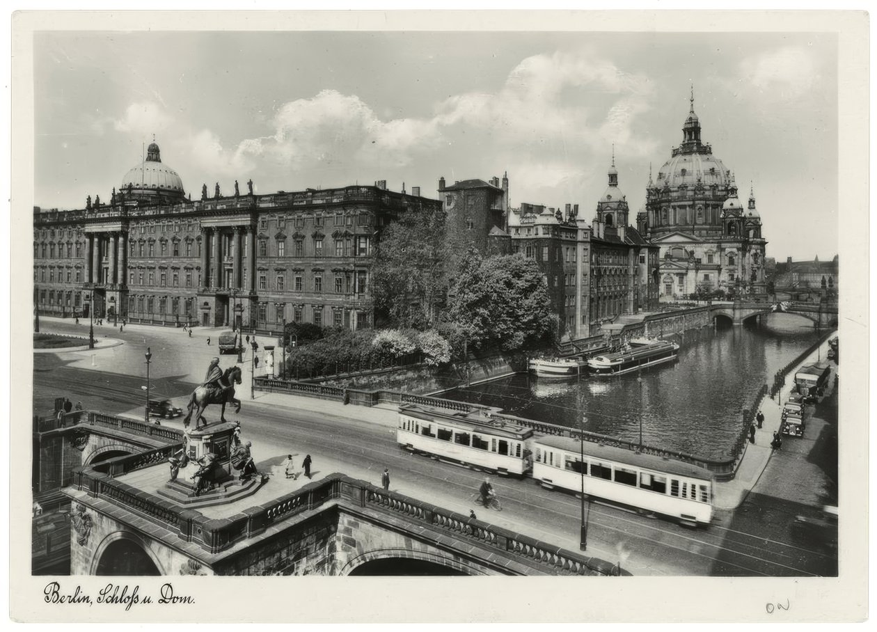Berlin, stadspalats med Kurfürstenbrücke och katedral/fotovykort runt 1937/38 av Unbekannt