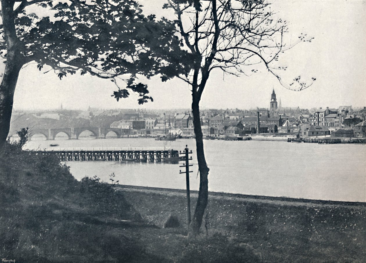 Berwick - Från Spittal, visar Berwick Bridge, 1895 av Unbekannt
