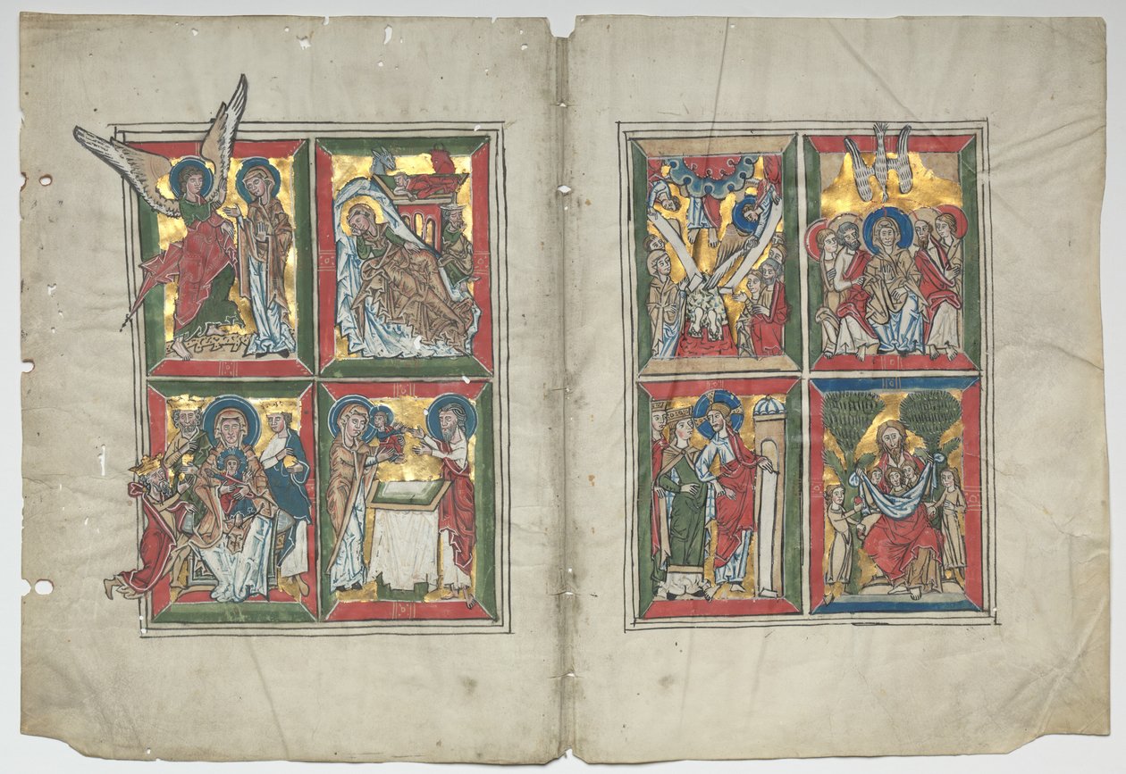Bifolia med scener ur Kristi liv, 1230-1240. av Unbekannt