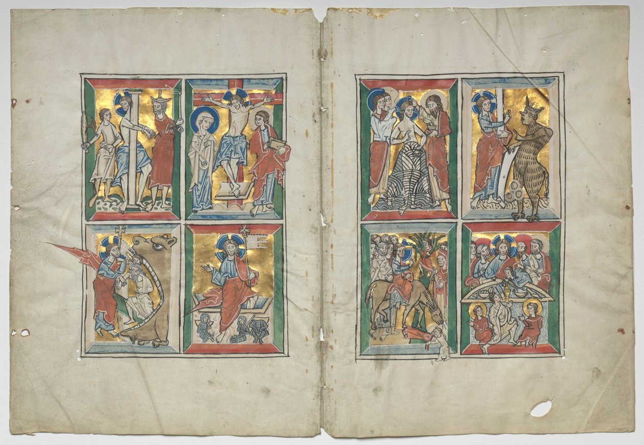 Bifolio med scener ur Kristi liv, 1230-1240. av Unbekannt