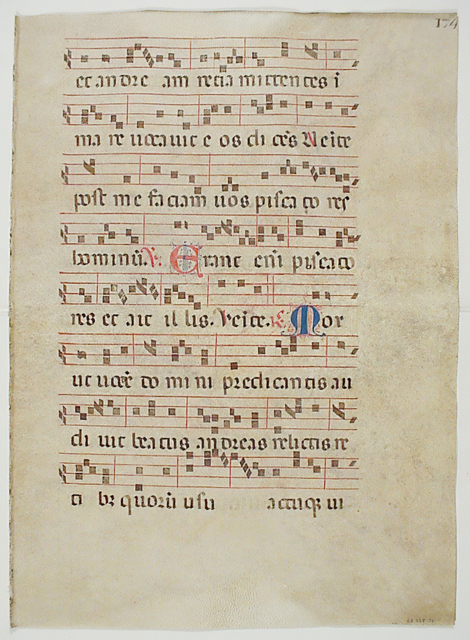 Bifolium från ett antifonarium, italienskt, 1300-tal. av Unbekannt