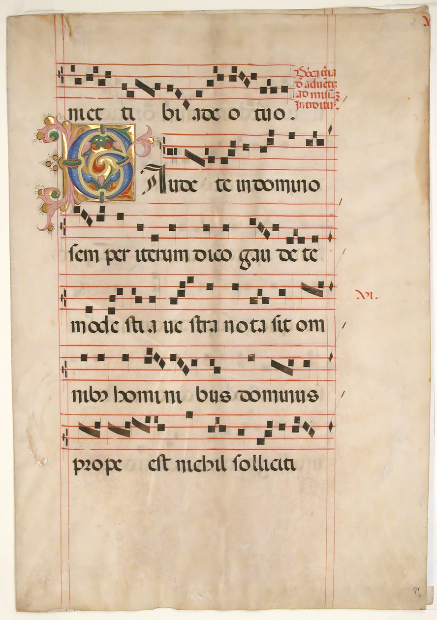 Bifolium med Foliated Initial C, från en Gradual, andra hälften av 1400-talet. av Unbekannt