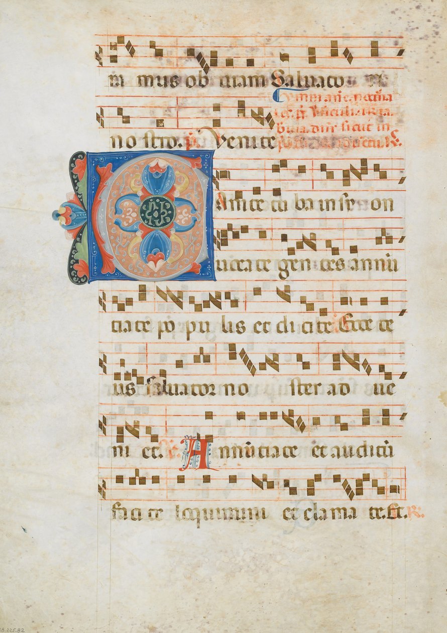 Bifolium med initial C, från ett antifonarium, italiensk, ca. 1320. av Unbekannt