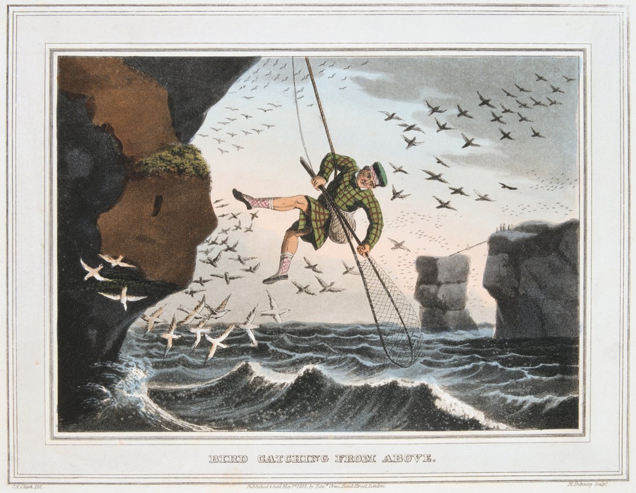 Fågelfångst från ovan, Shetlandsöarna, 1813 av Unbekannt