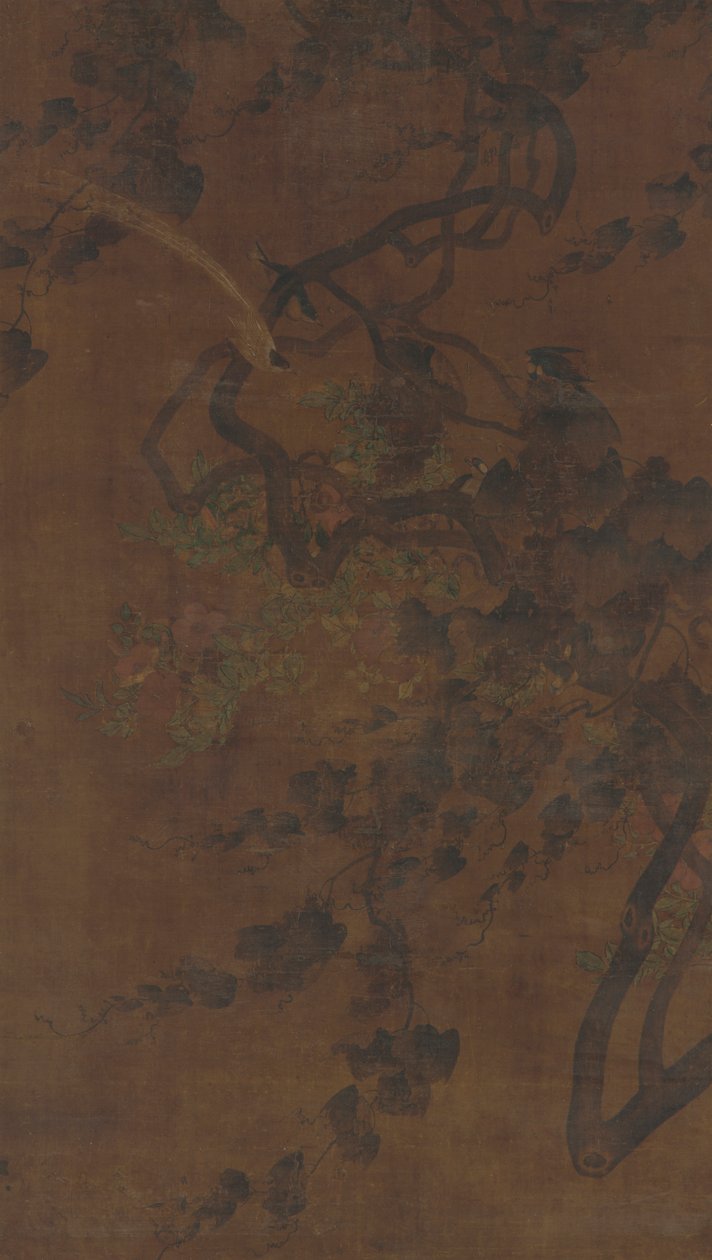 Fåglar, vinrankor och blommor, Mingdynastin, 1368-1644. av Unbekannt