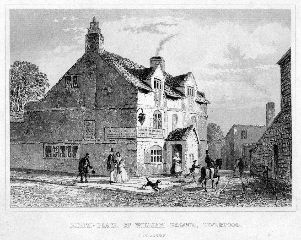 William Roscoes födelseplats, Liverpool, Lancashire, 1800-talet av Unbekannt
