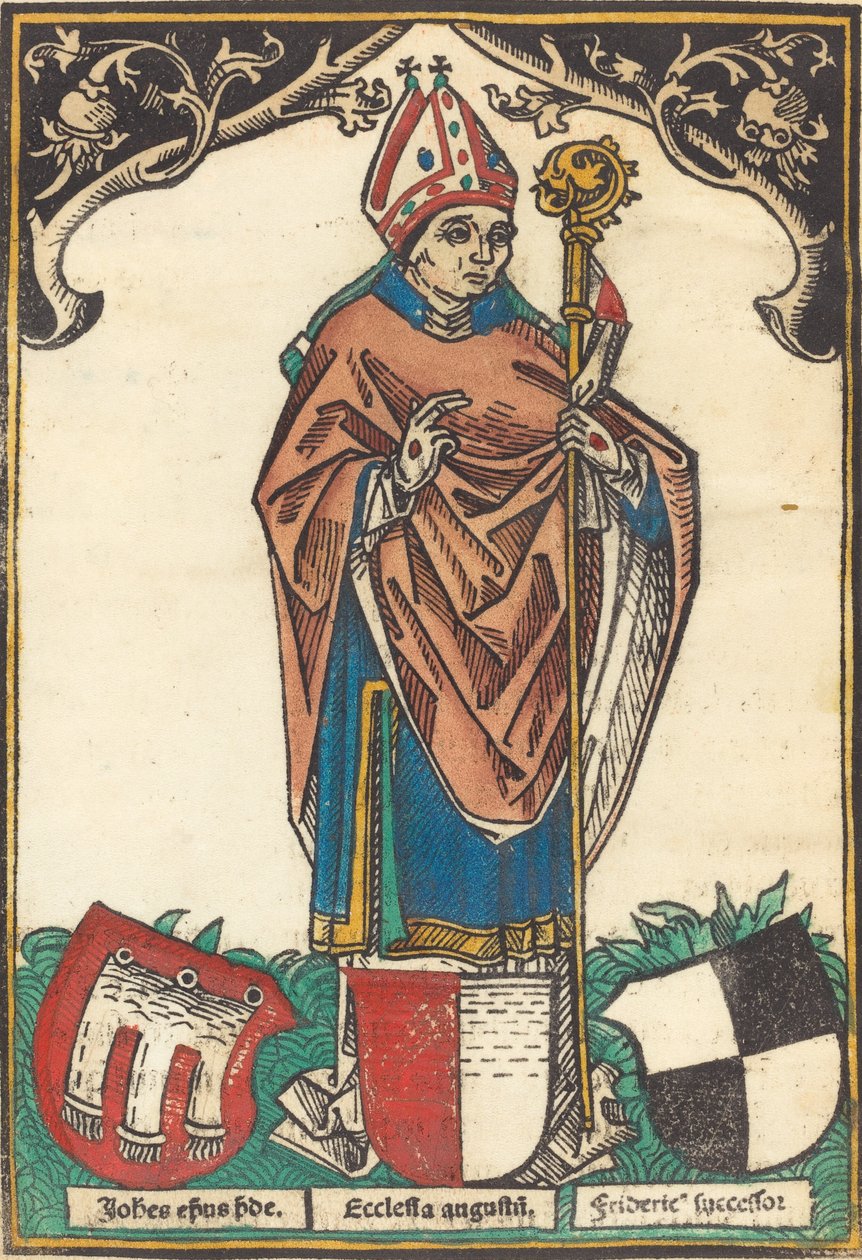 Biskop av Augsburg med tre vapen, ca. 1485. av Unbekannt