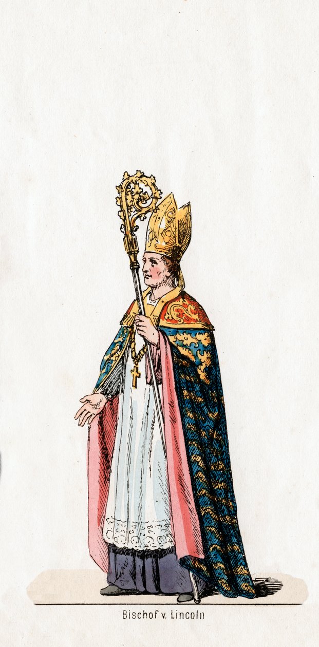 Biskop av Lincoln, kostymdesign för Shakespeares pjäs, Henry VIII, 1800-talet av Unbekannt