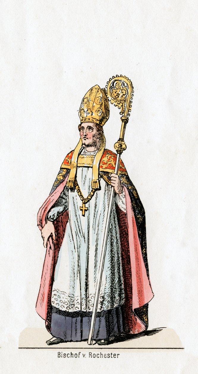 Biskop av Rochester, kostymdesign för Shakespeares pjäs, Henry VIII, 1800-talet av Unbekannt