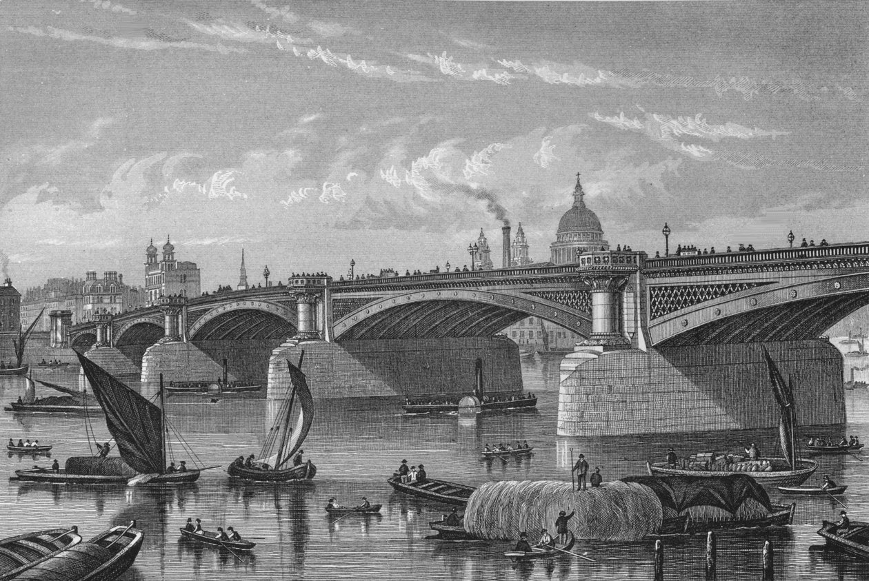 Blackfriars Bridge från Surrey-sidan, London, c1875 1878 av Unbekannt