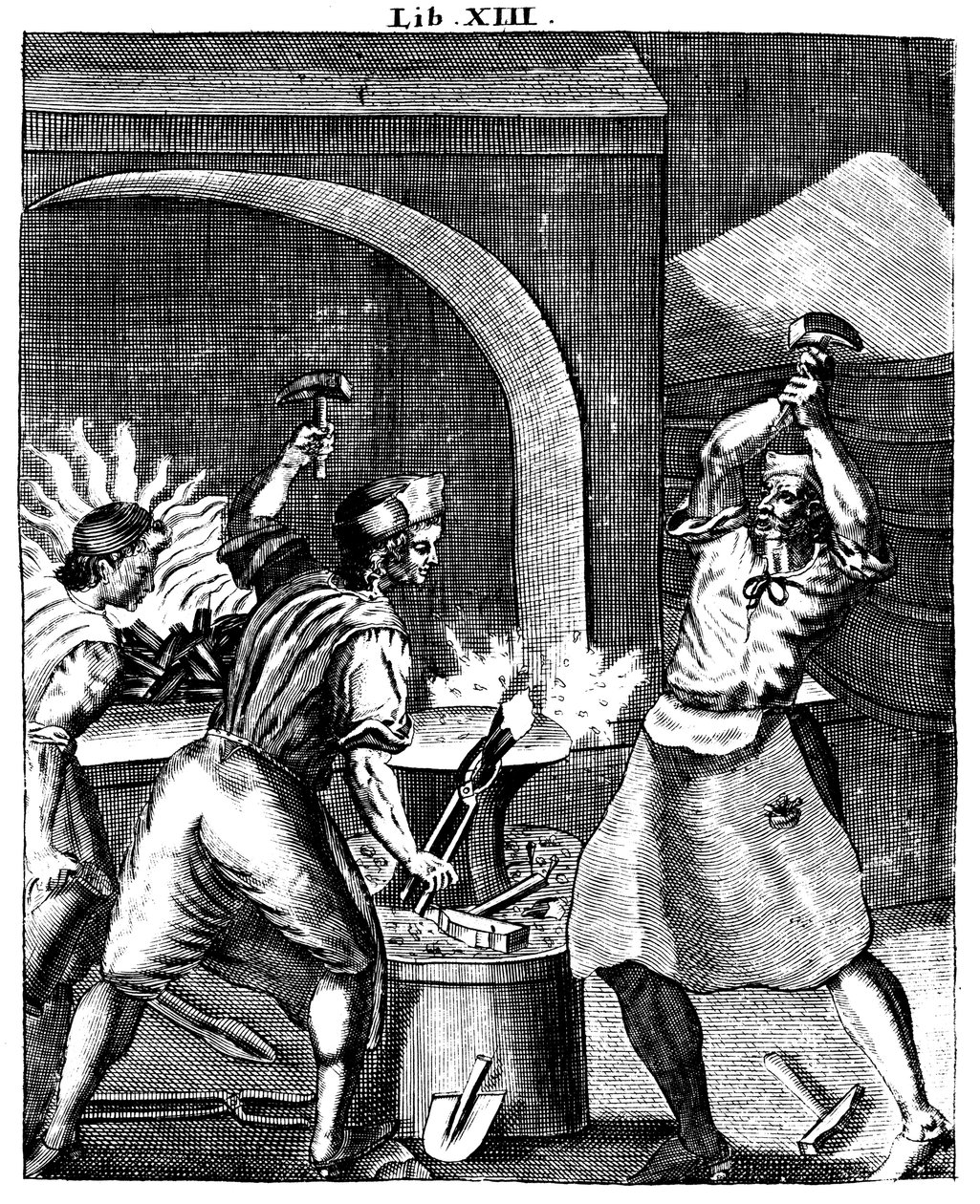 Smeder i arbete, 1715 av Unbekannt
