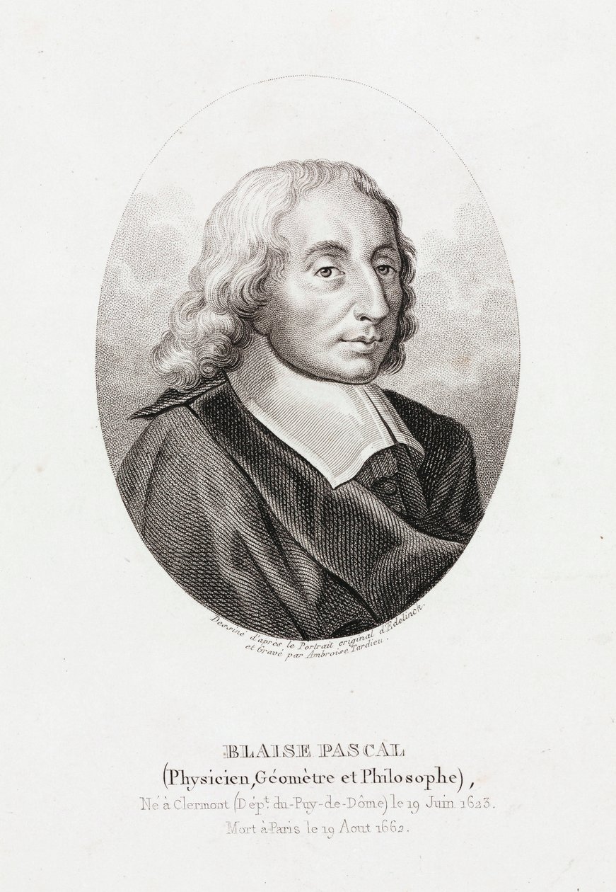 Blaise Pascal, fransk matematiker, fysiker och teolog, ca 1660 av Unbekannt