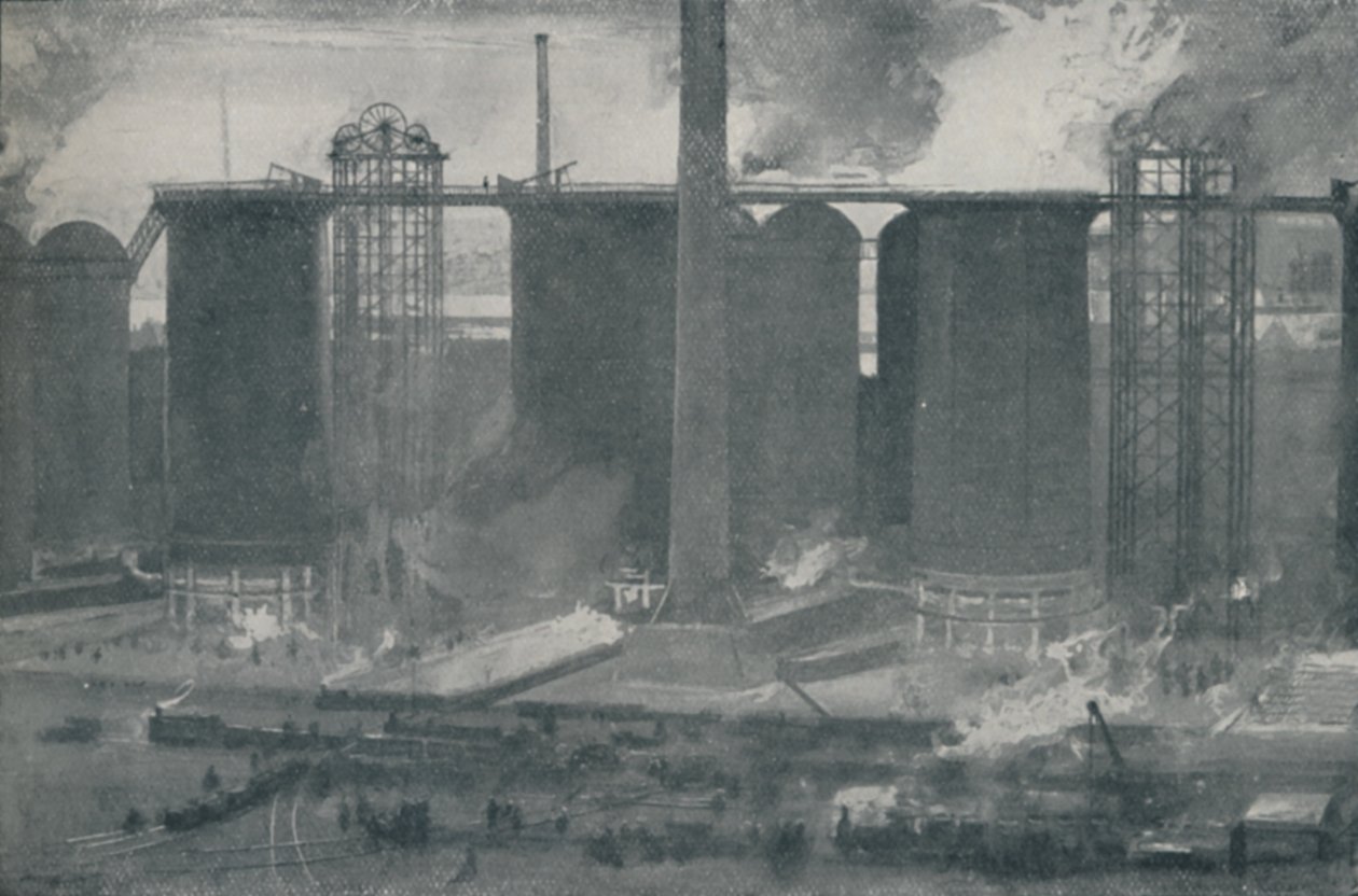 Masugnar vid Bell Bros. Iron Works, Middlesborough, 1910 av Unbekannt