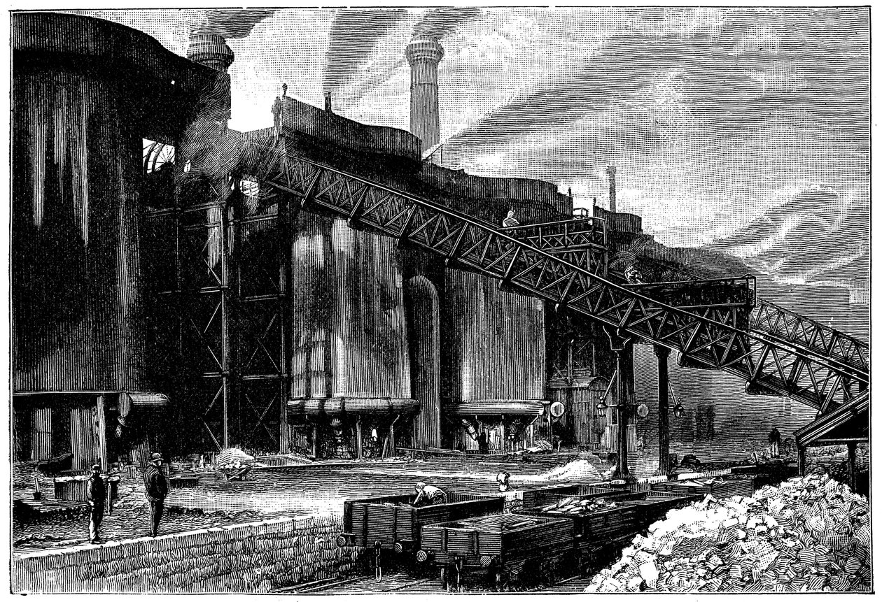 Masugnar, Barrow Hematite Iron and Steel Company, Barrow in Furness, Cumbria, 1890 av Unbekannt
