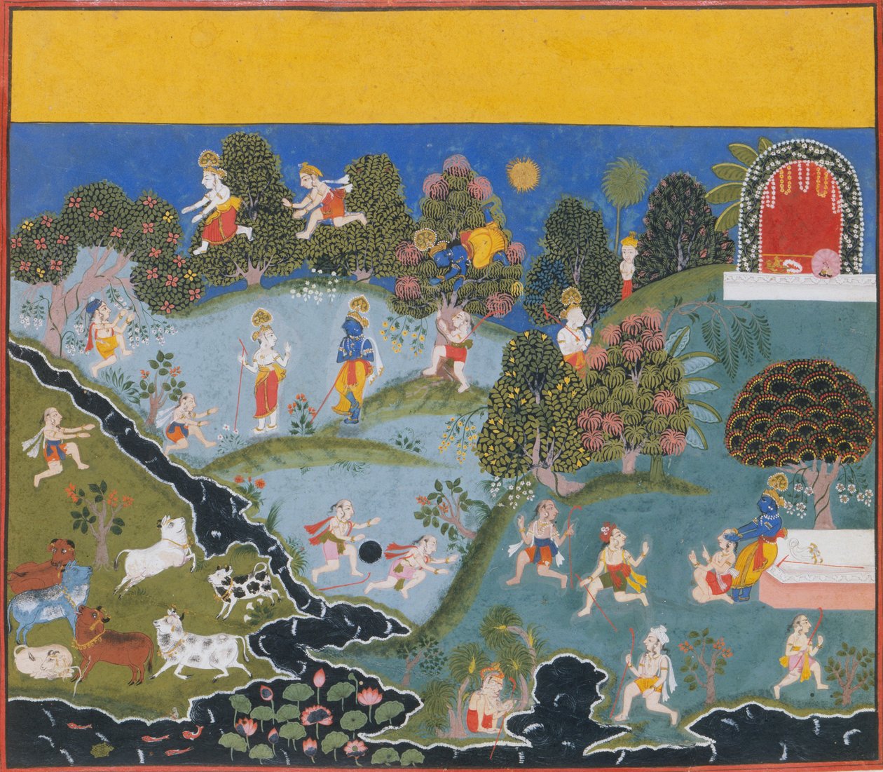 Blindmans Bluff...från en Dispersed Bhagavata Purana Ancient Stories of Lord Vishnu, c1715-20. av Unbekannt