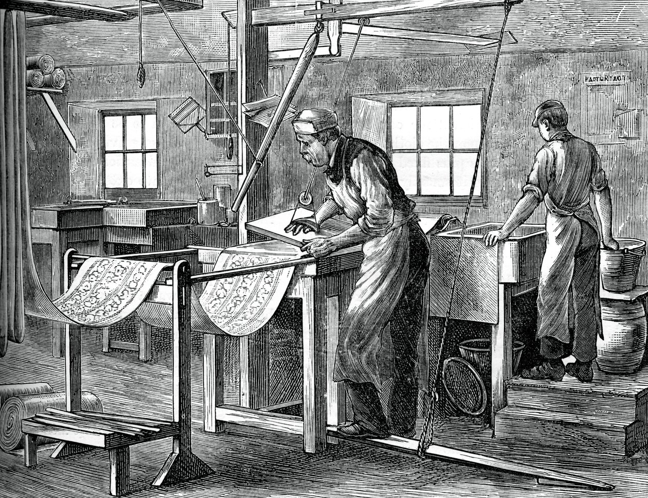 Blockera skrivare på jobbet, c1880 av Unbekannt
