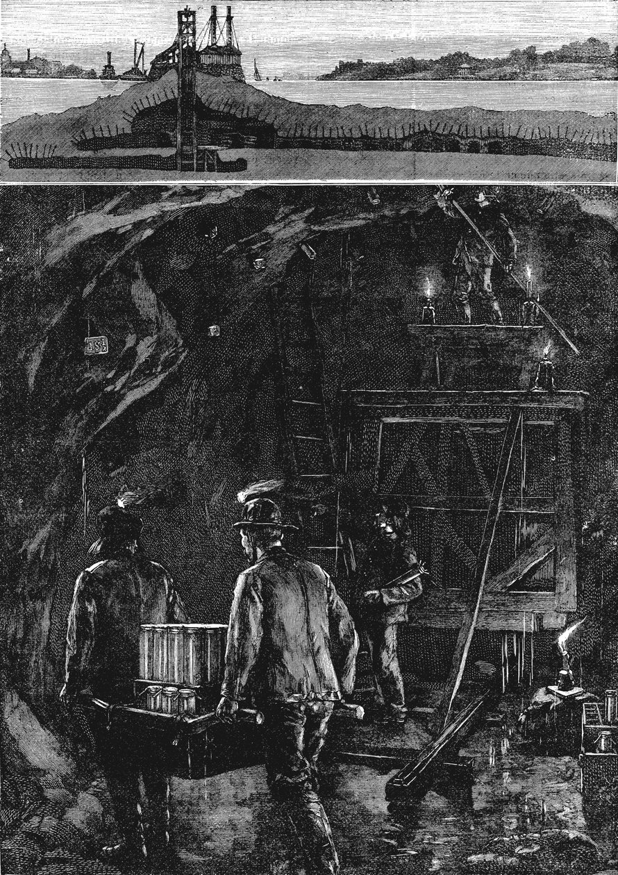 Spränga upp Flood Rock, 1885, 1886 av Unbekannt