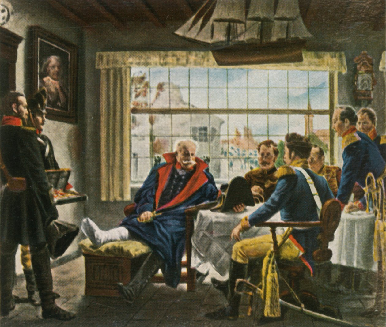 Blücher tar Napoleons medaljer och hatt i besittning efter...Waterloo, 18 juni 1815, 1936. av Unbekannt