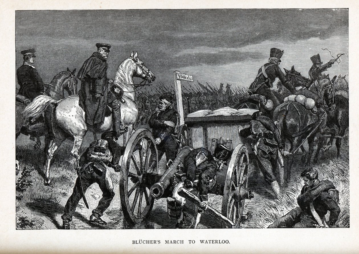 Blüchers Marsh till Waterloo, 1882 av Unbekannt