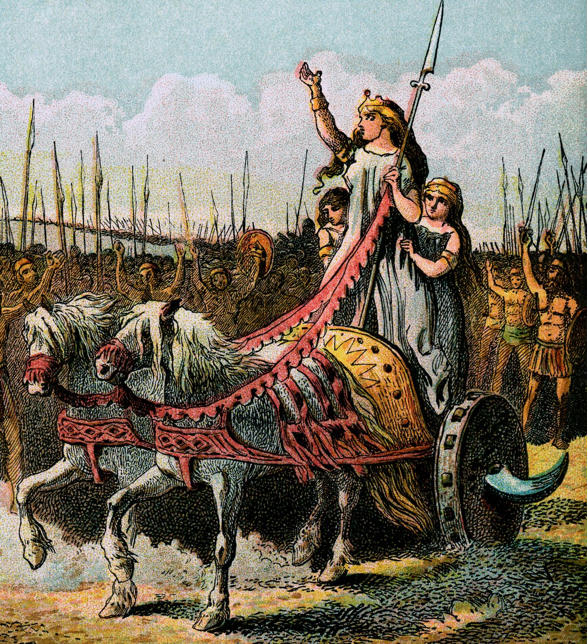 Boadicea och hennes armé, c1850 av Unbekannt