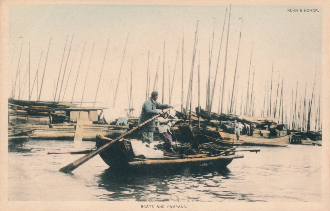 Båtar och Sampans, c1910. av Unbekannt