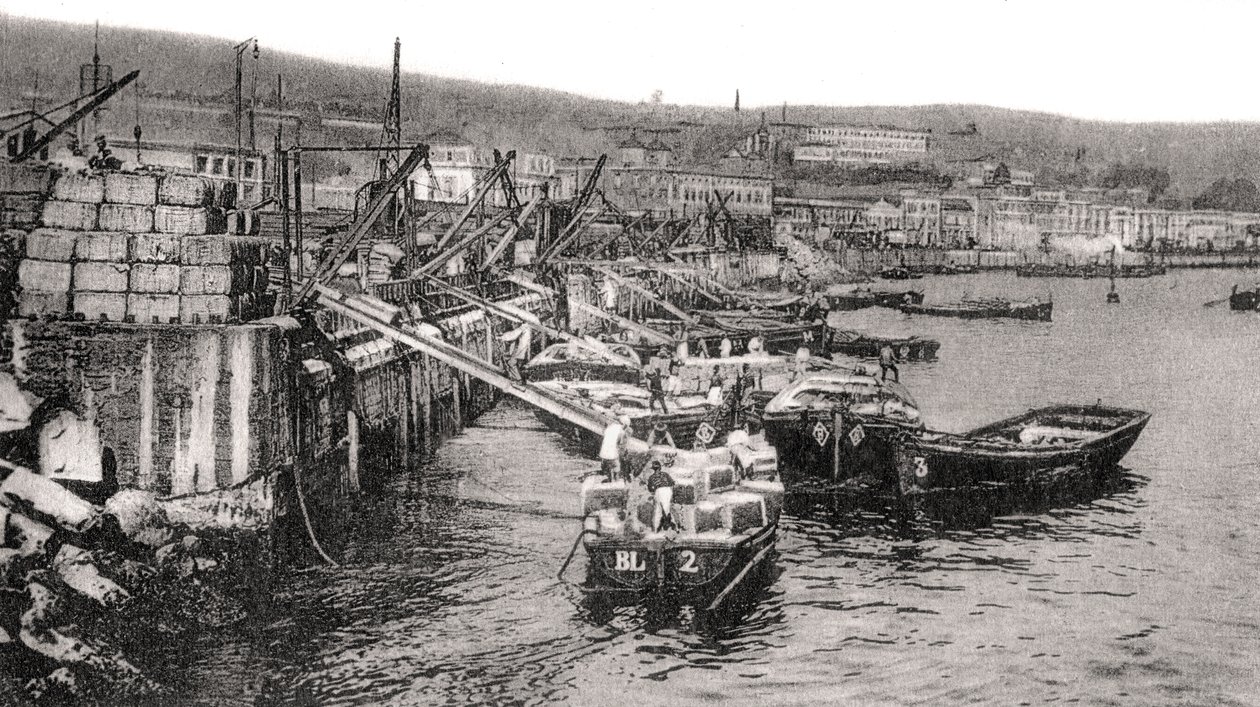 Båtar på floden Malecon, Valparaiso, Chile, c1900-talet av Unbekannt