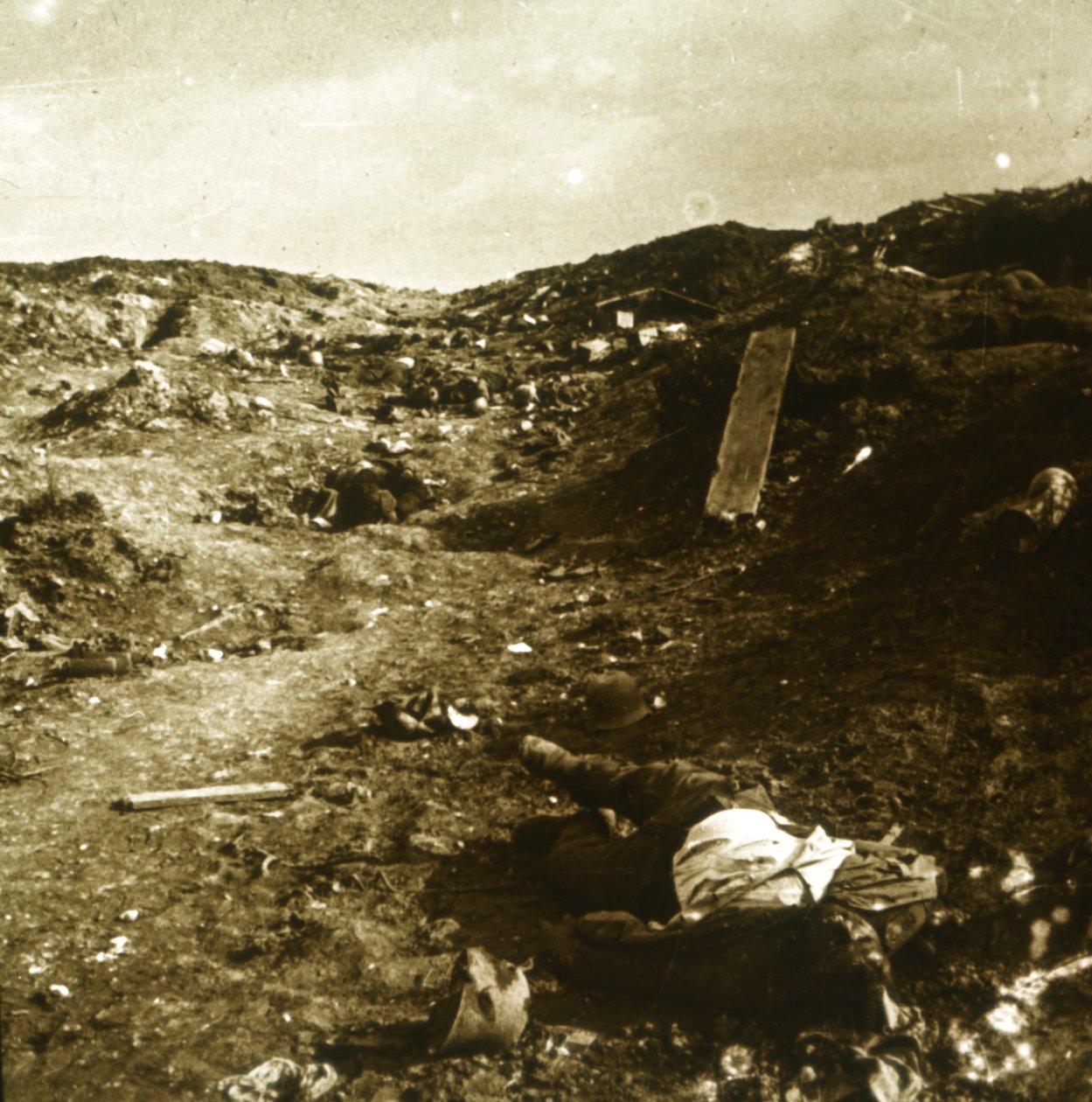 Kropp, skyttegravar på frontlinjen, Somme, norra Frankrike, c1916-c1918 av Unbekannt
