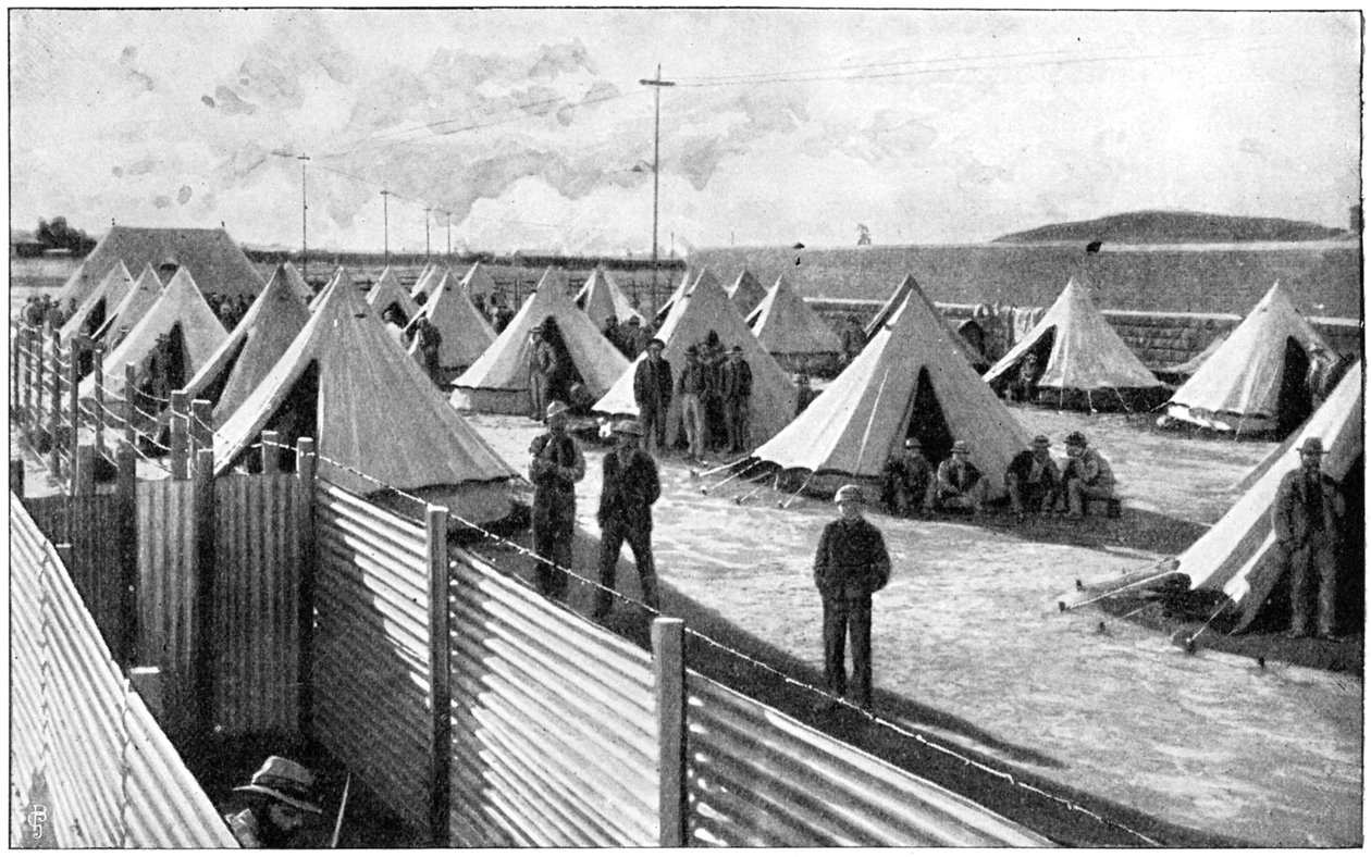 Boerfångar i ett läger i Bloemfontein, andra boerkriget, 1899-1902 av Unbekannt