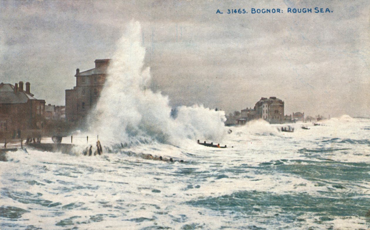 Bognor: Rough Sea, sent 1800-tidigt 1900-tal. av Unbekannt