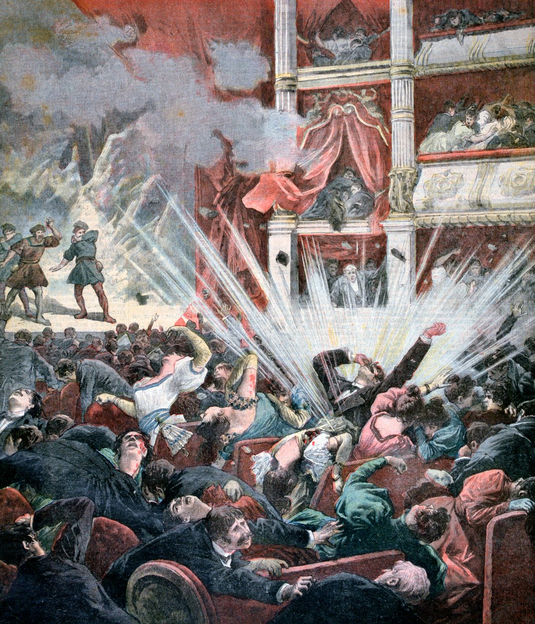 Bombexplosion i Liceu-teatern, Barcelona, 1893 av Unbekannt