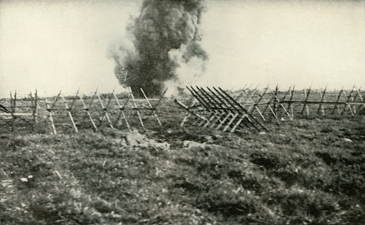Bombarderar de tyska skyttegravarna, 1919. av Unbekannt