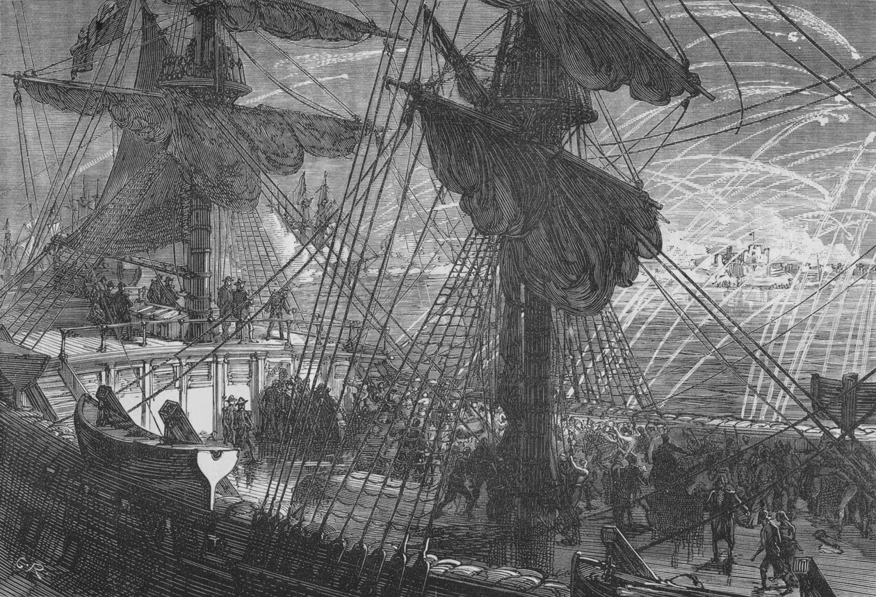 Bombardement av Flushing, c1880 av Unbekannt