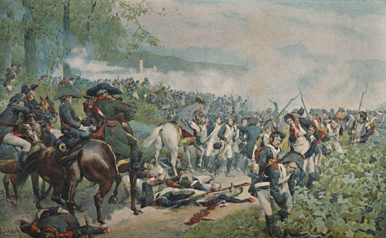 Bonaparte kontrollerar The French Retreat at Marengo, 1800, 1896 av Unbekannt