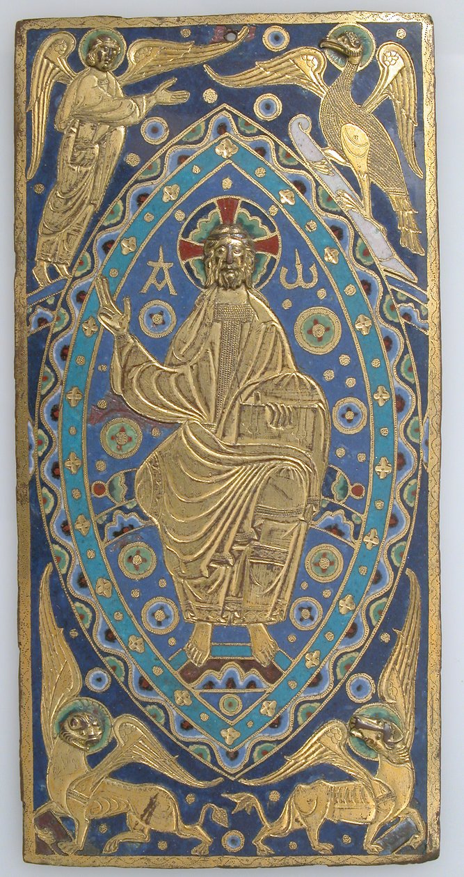 Bokomslagstavla med Kristus i Majestät, franska, ca. 1200. av Unbekannt
