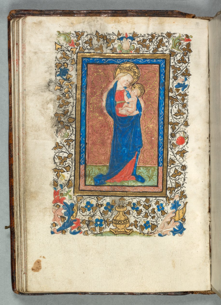 Tidsbok Användning av Metz: Fol. 26v, Jungfru och barn, ca. 1440. av Unbekannt