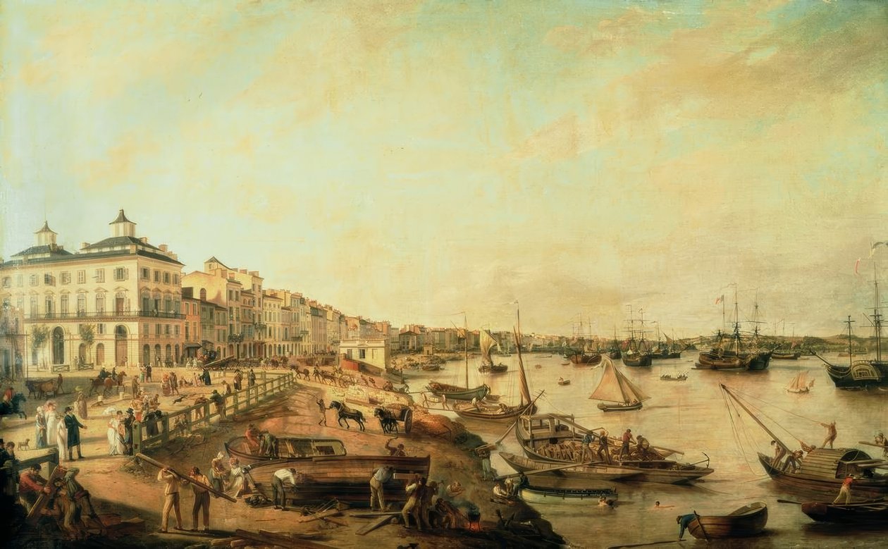 Bordeaux, Port, målning 1805 av Unbekannt
