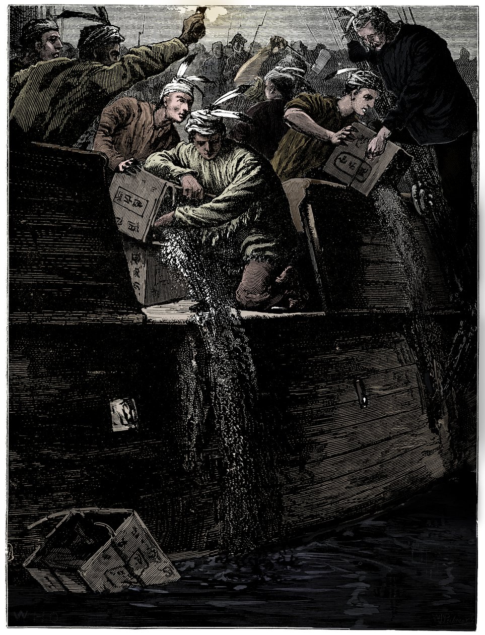 Boston Tea Party, 26 december 1773 av Unbekannt