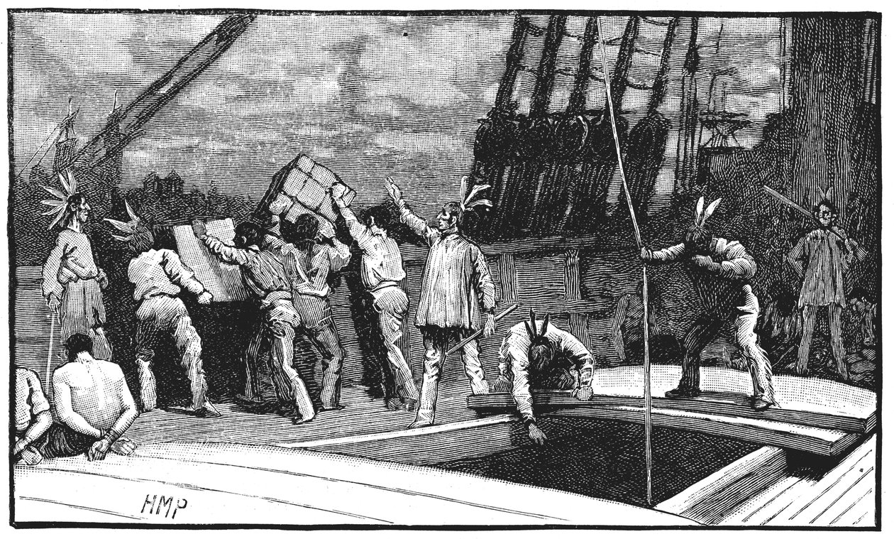 Boston Tea Party, 26 december 1773 av Unbekannt
